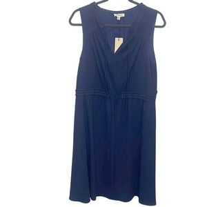 Gilli V-Neck Sleeveless Navy Sundress, Drawstring waist
